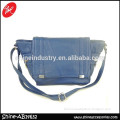 Soft Blue Washed PU Lady Messenger Bag